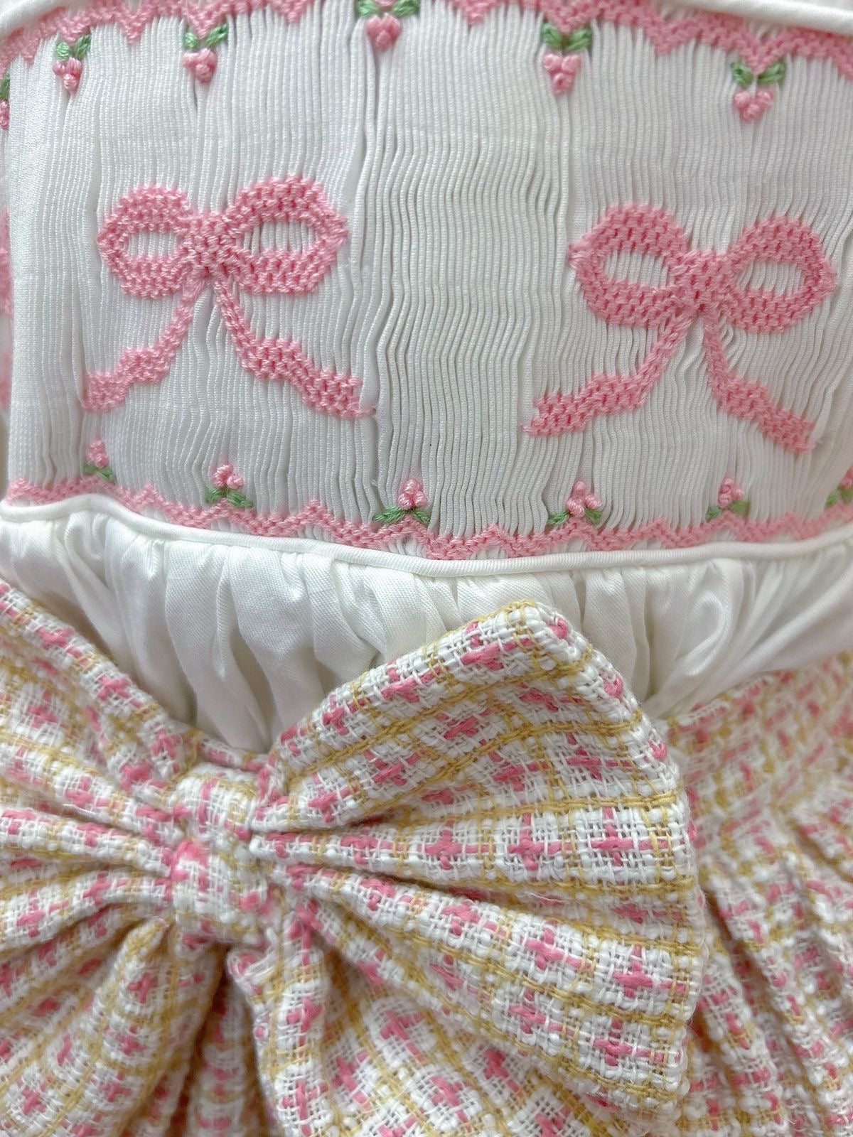 Pink bow tweed skirt set ( matching baby romper available )