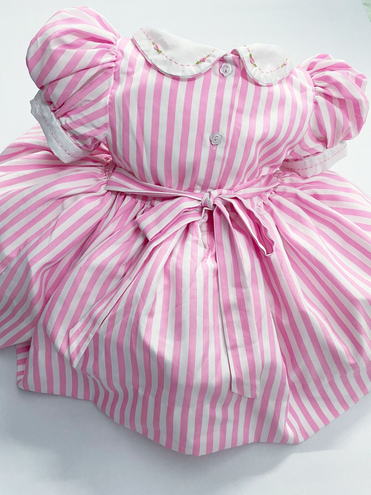Pink luxe stripe smocked dress ( matching romper available )