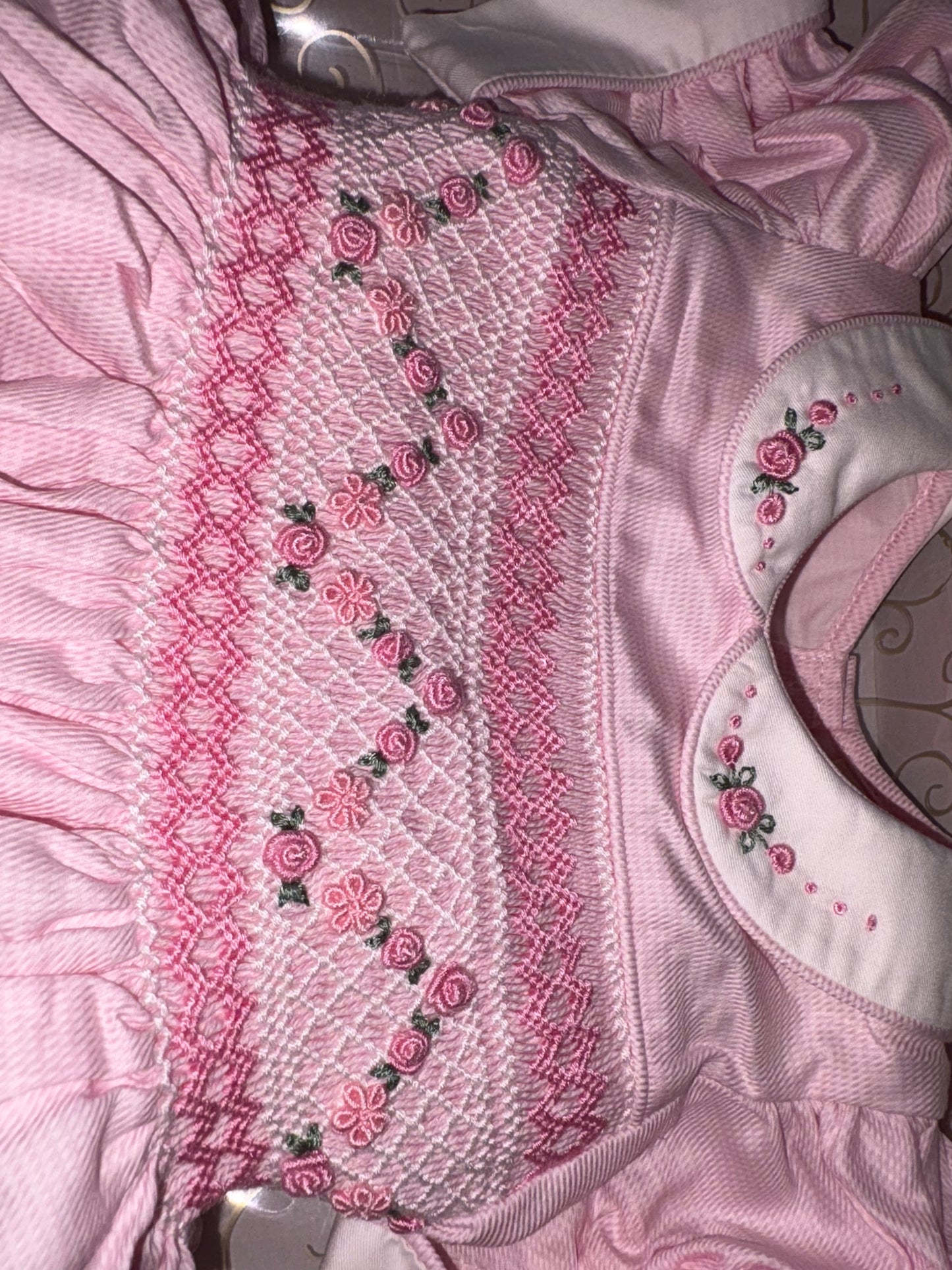 Pink smocked dress