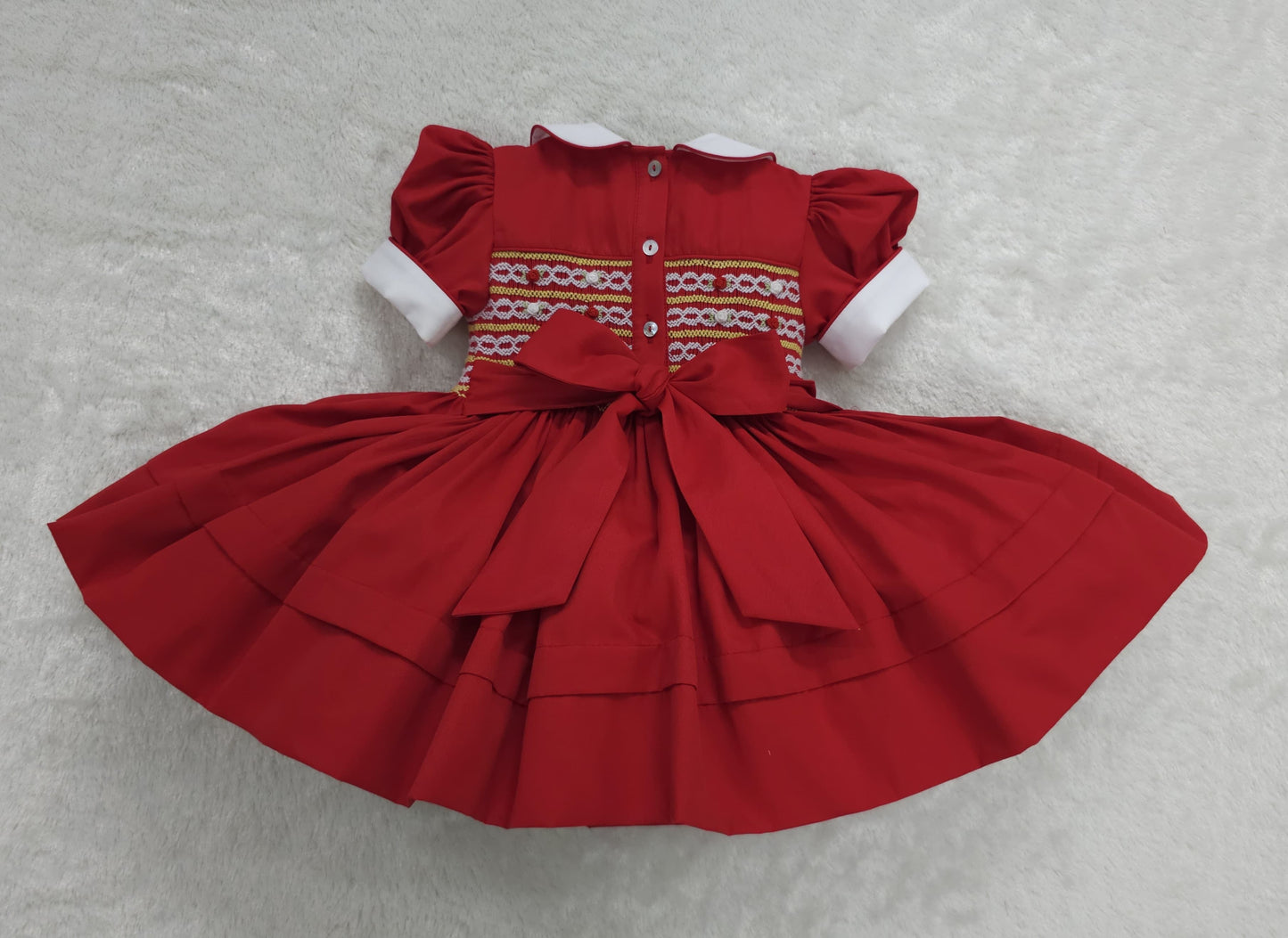 Red smocked back and front PRE ORDER HERE IN 2 WEEKS