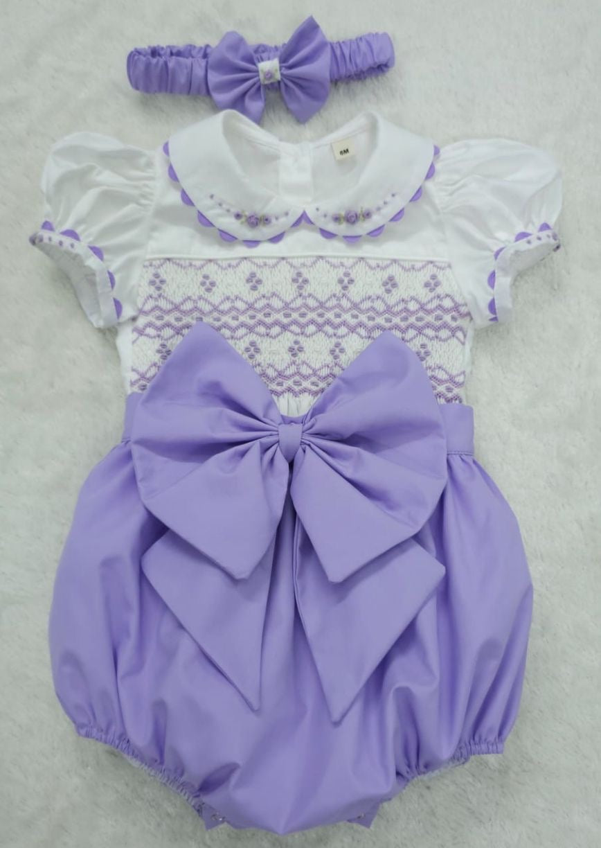 Lilac smocked romper