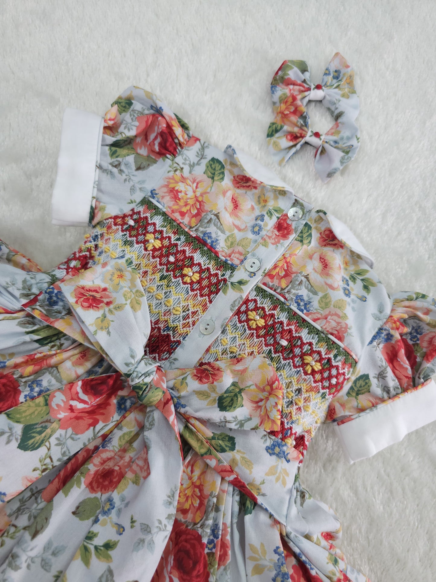 Floral smocked back & front