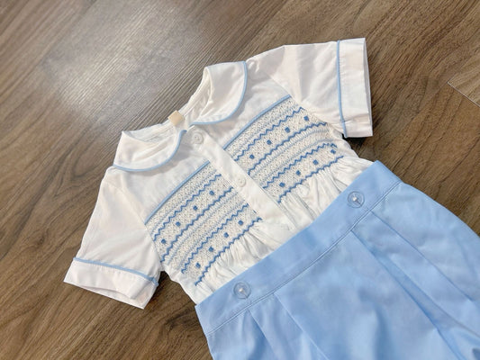 Boys blue smocked suit ( got matching dress available )
