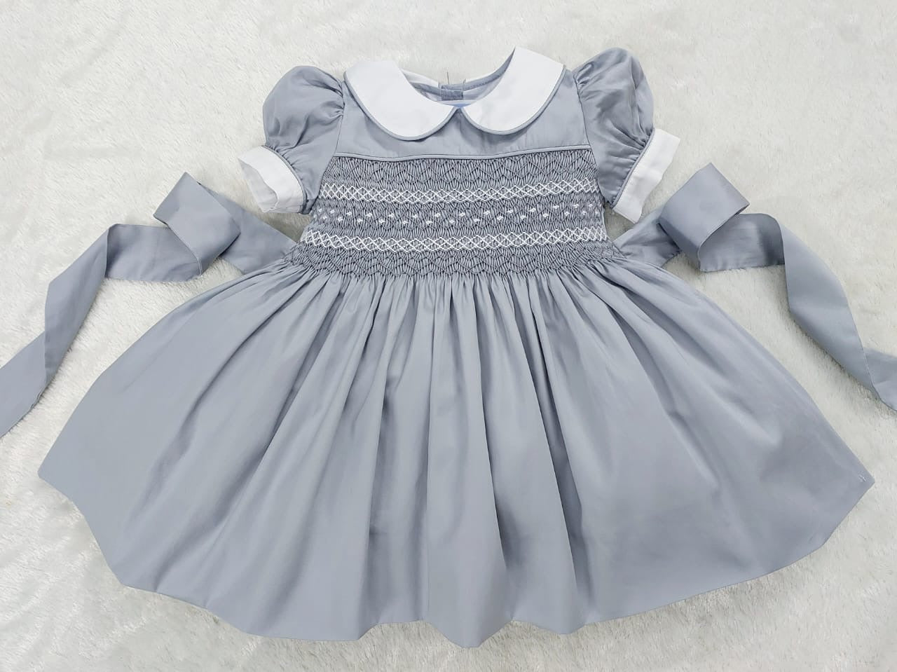 Grey smocked Dress