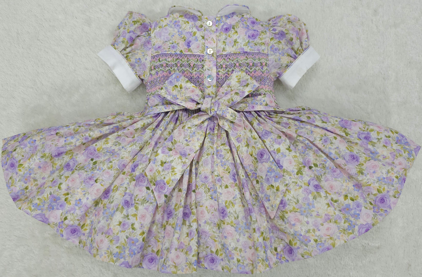 Floral lilac & pink smocked back and front ( got matching romper available )