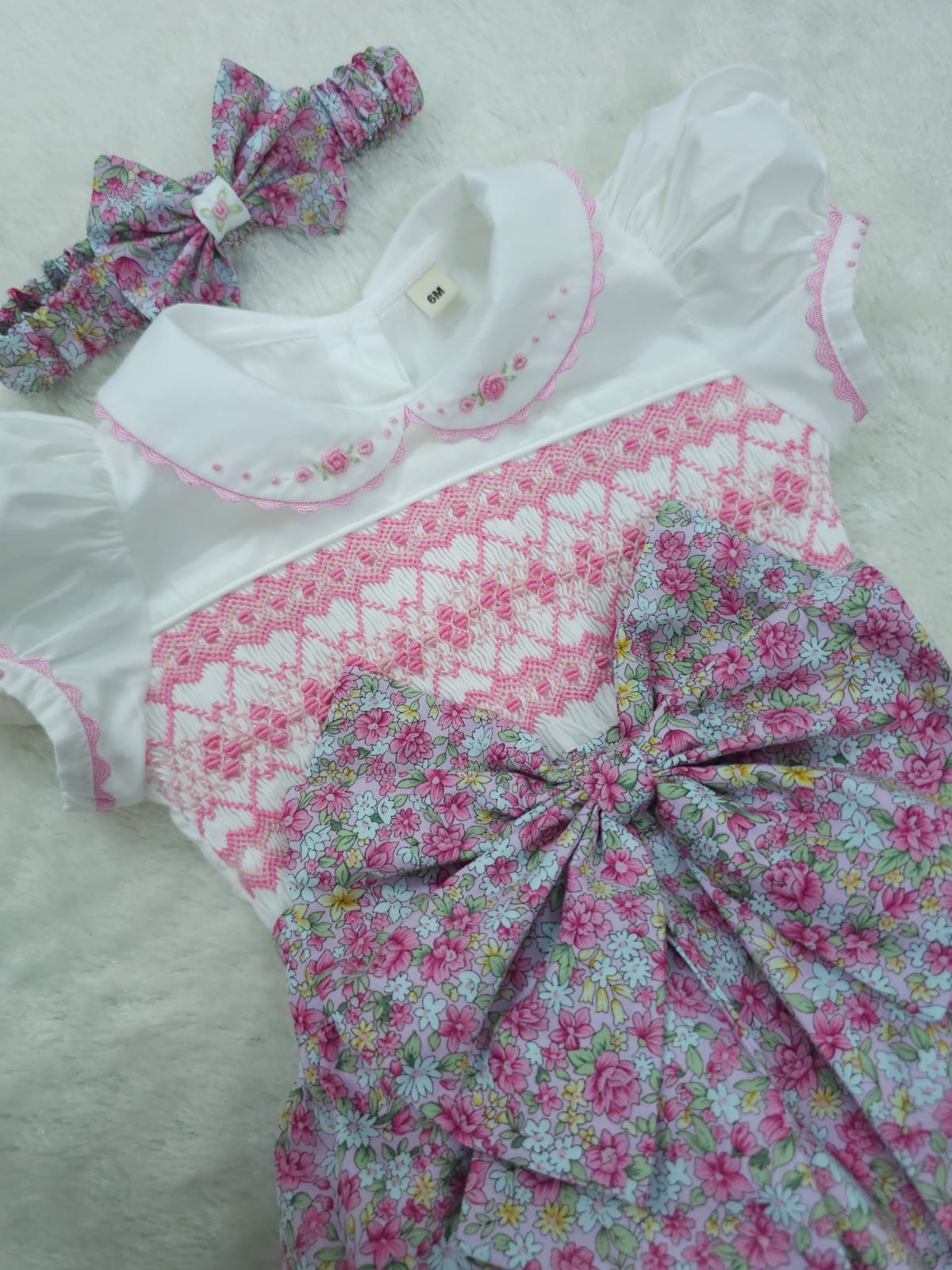 Floral smocked romper