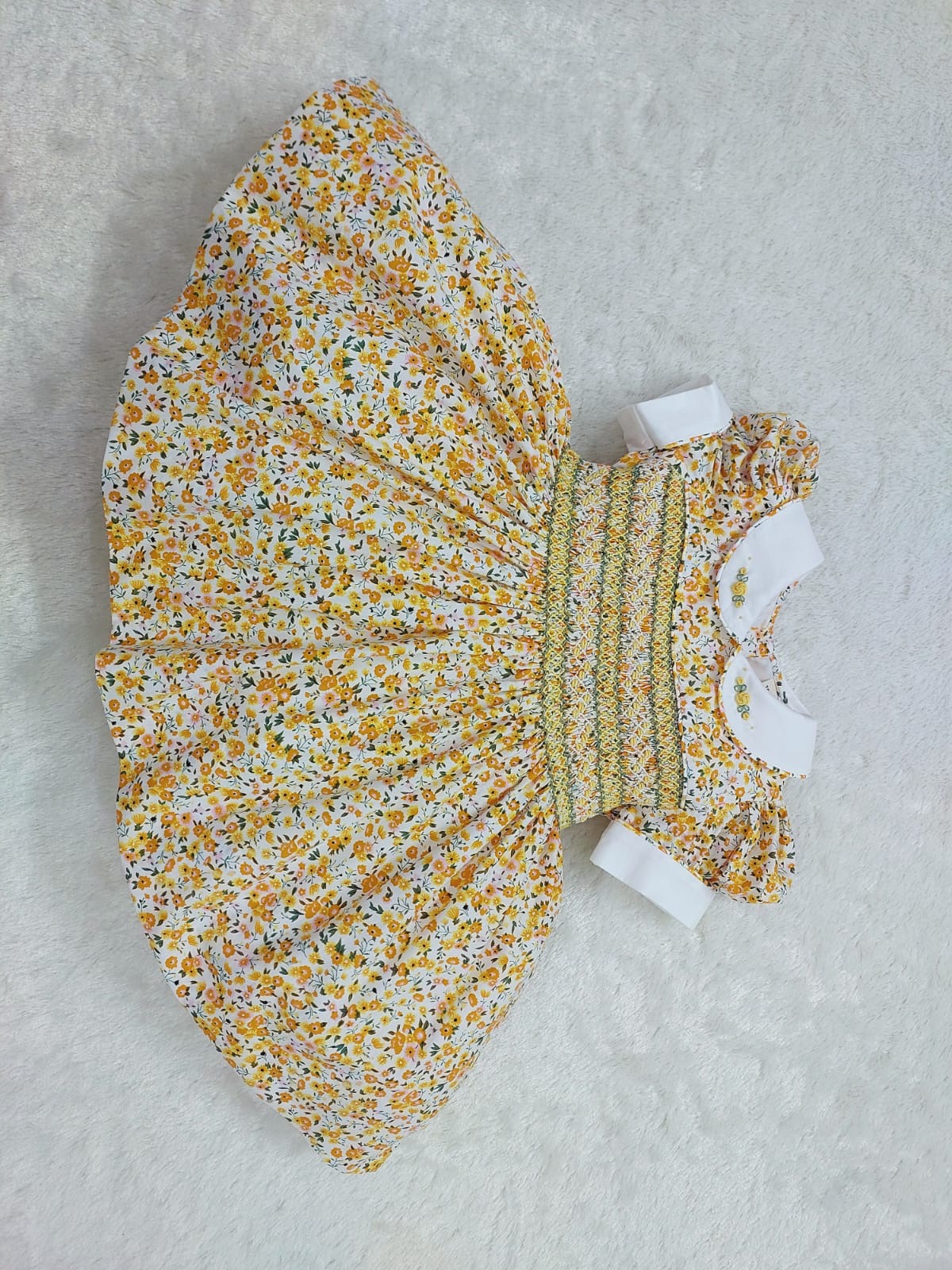 Floral spring smocked dress