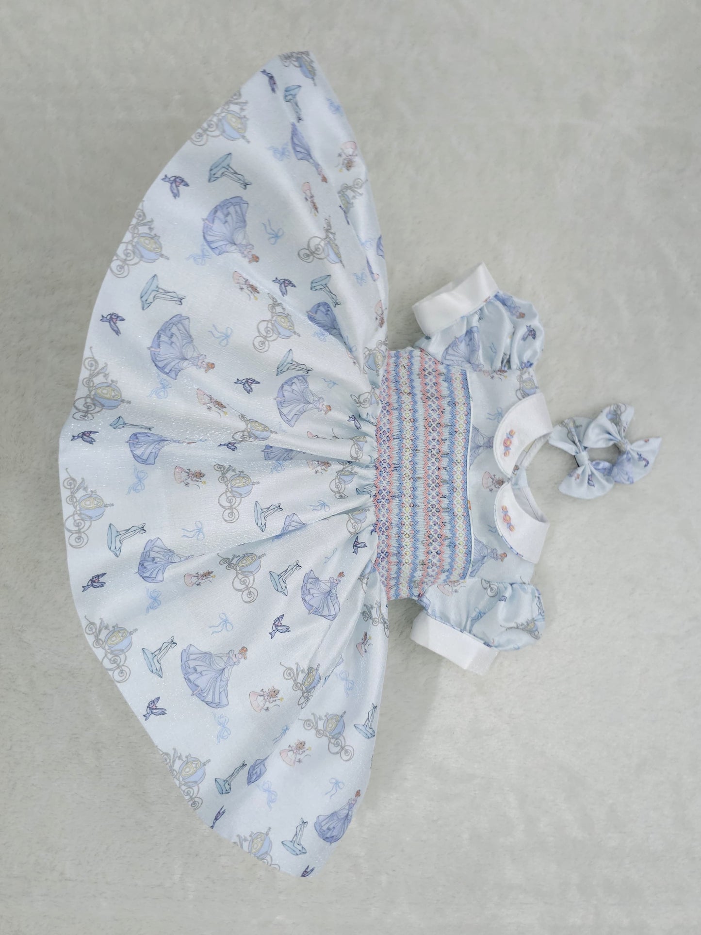 Cinderella shimmer hand smocked dress