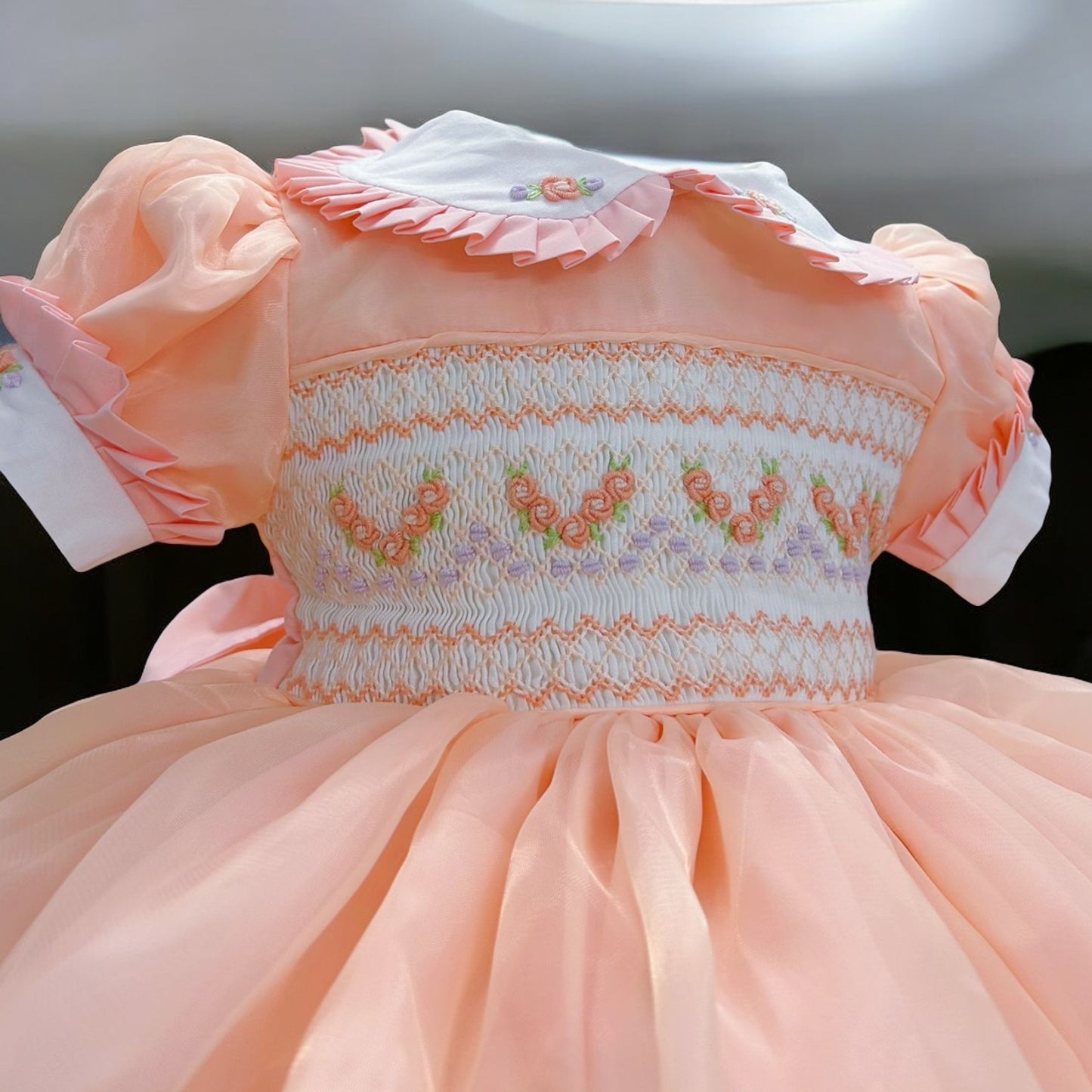 Peach organza with lilac
