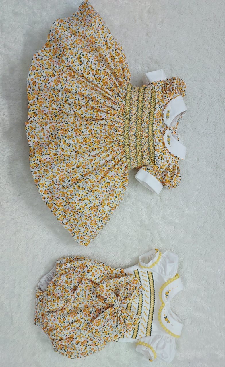 Floral spring smocked dress