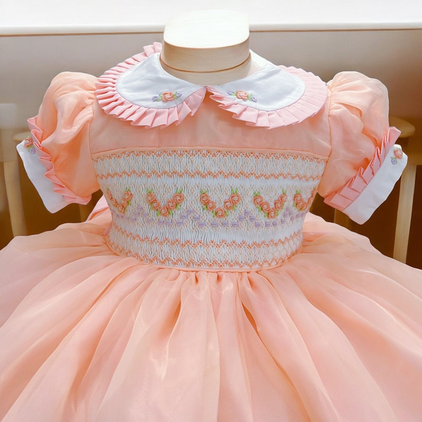 Peach organza with lilac