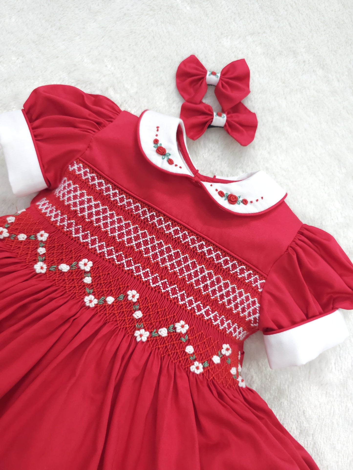 Red Smocked Dress