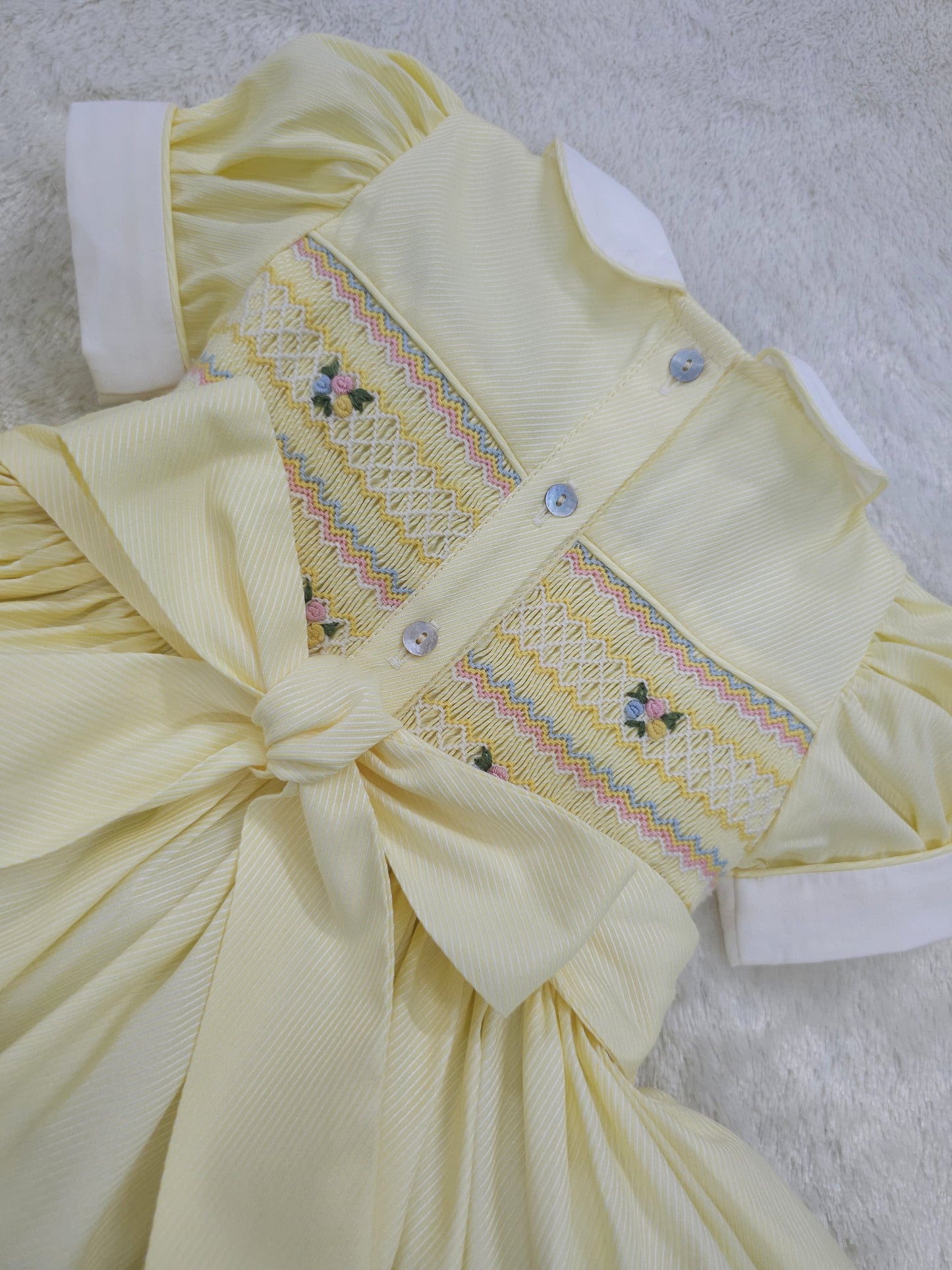 Lemon smocked back and front ( got matching boys suit and girls romper available )