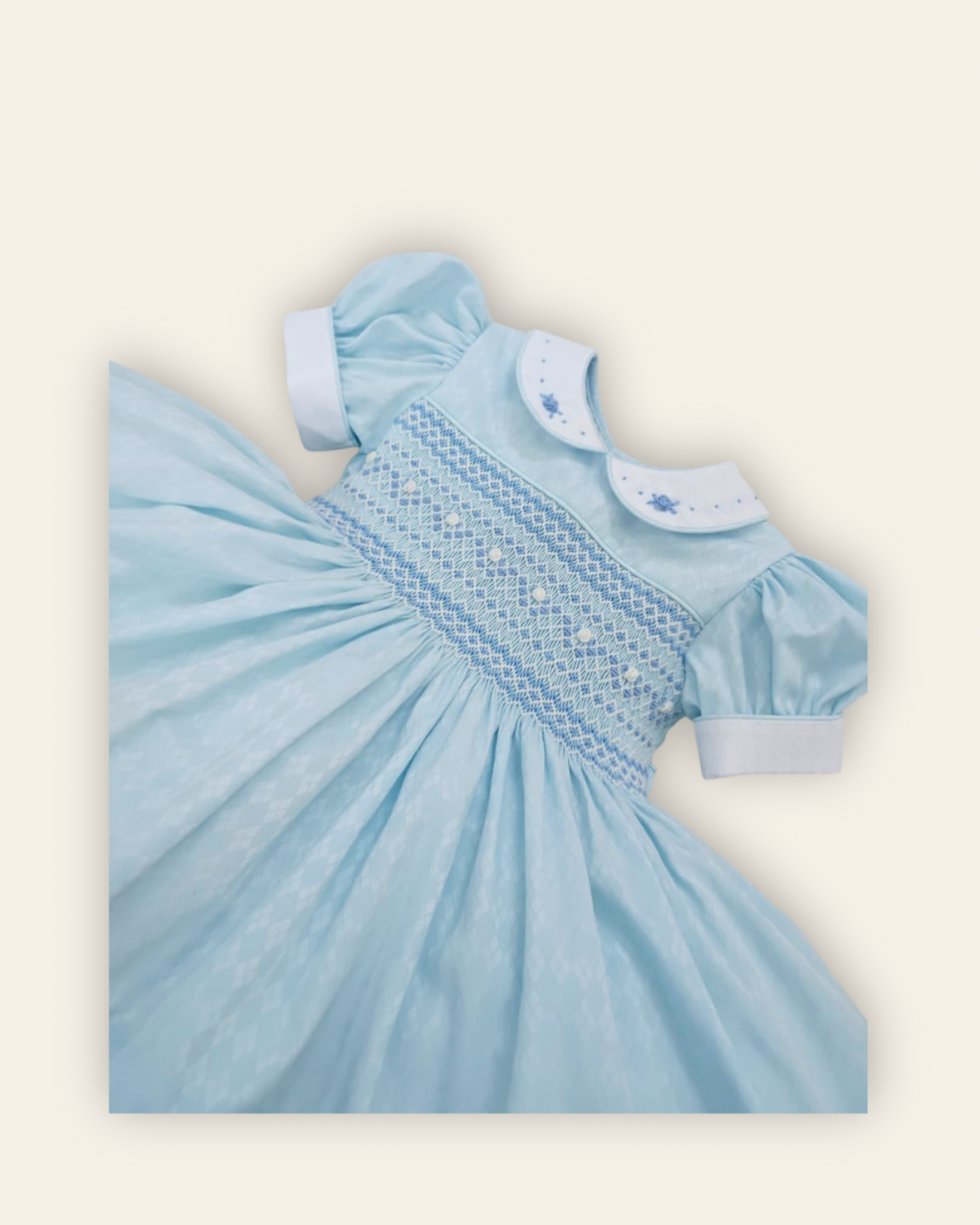 Baby Blue Hand-Smocked Dress