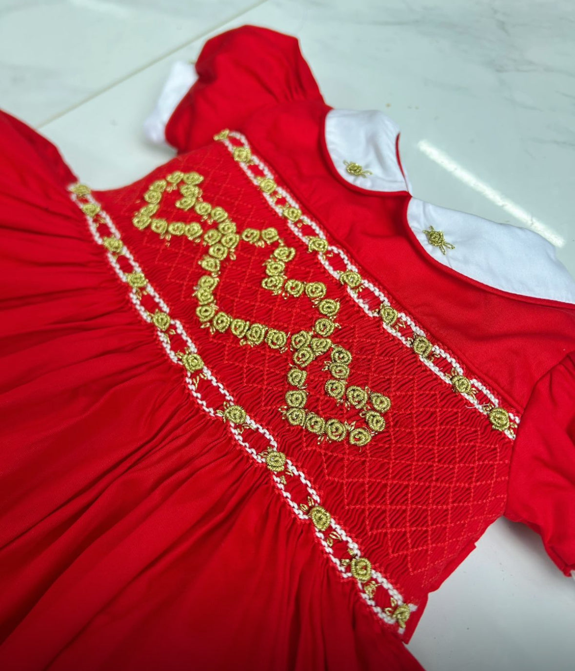 Red with gold embroidery PRE ORDER HERE IN 2 WEEKS