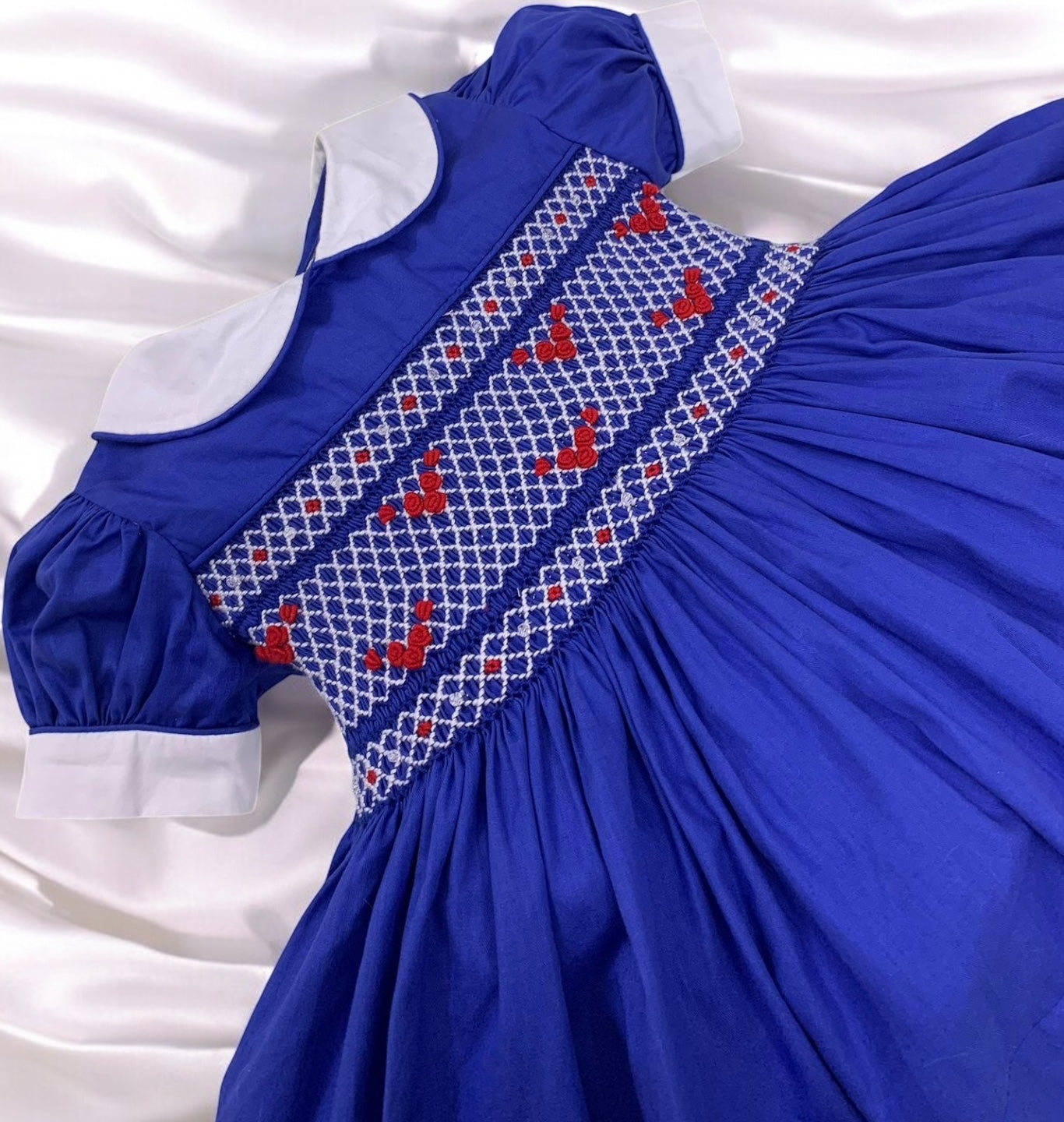 Royal blue with red and bead detailing - New Snow White dress