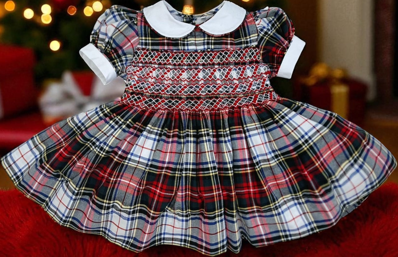 Tartan smocked dress ( have matching boys suit available )