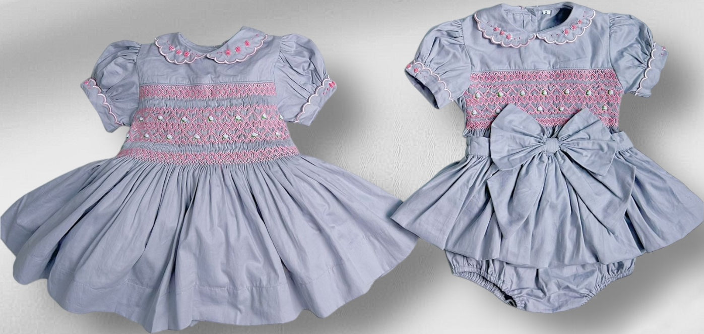 Grey romper with over skirt ( got matching dress available )