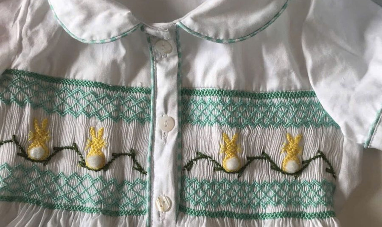 Mint Easter smocked boys suit