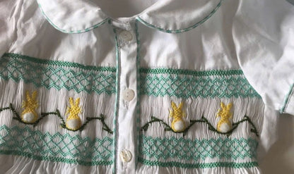 Mint Easter smocked boys suit