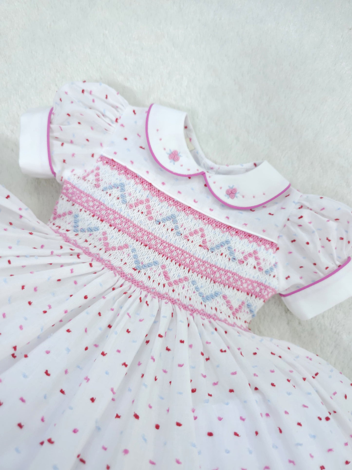Swiss Dot Hand Smocked Dress - Baby Jones Ltd