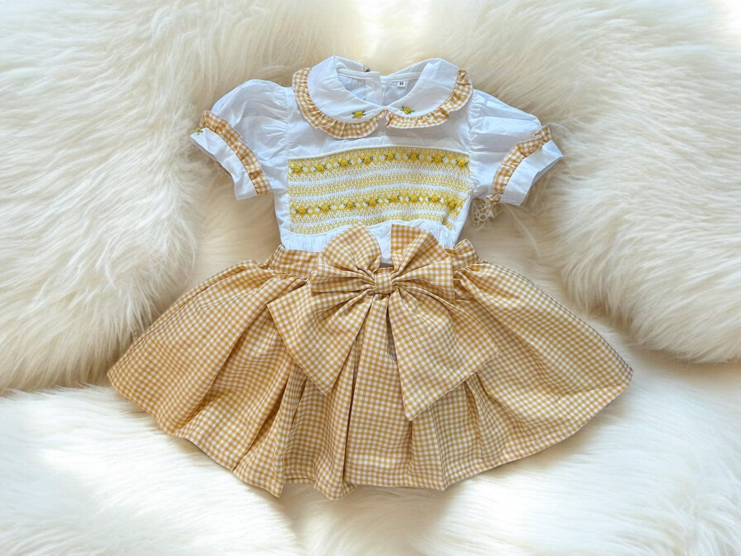 Checkered skirt set