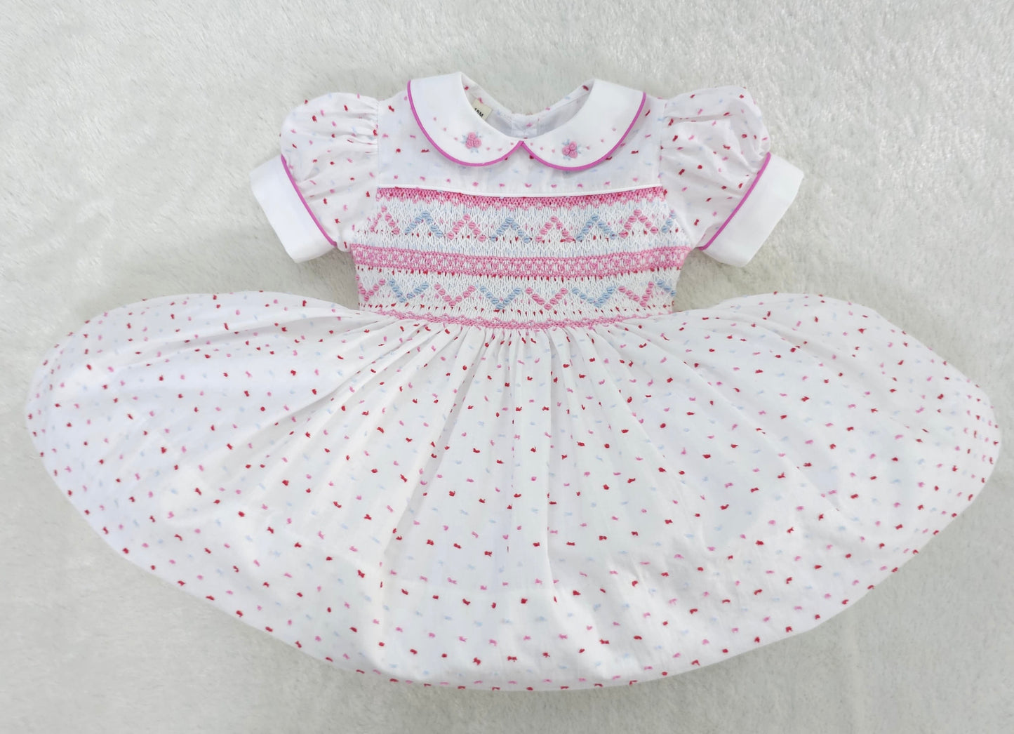 Swiss Dot Hand Smocked Dress - Baby Jones Ltd