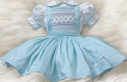 Mint & Lilac smocked pinafore