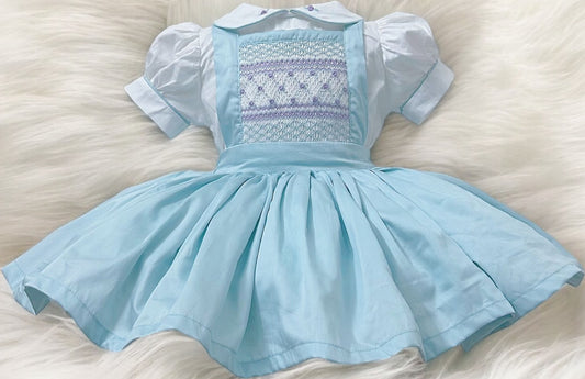Mint & Lilac smocked pinafore