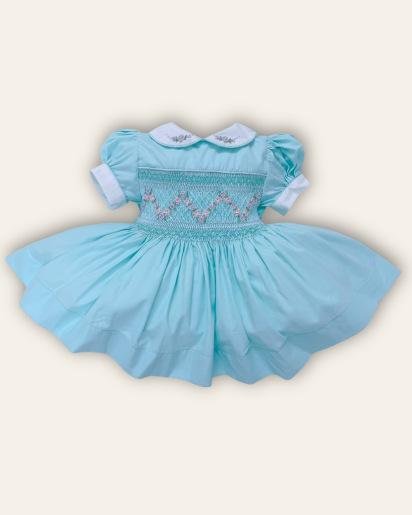 Mint Smocked Dress with Fitted Petticoat