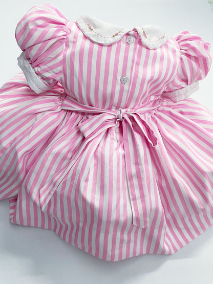 Pink luxe stripe smocked dress ( matching romper available )