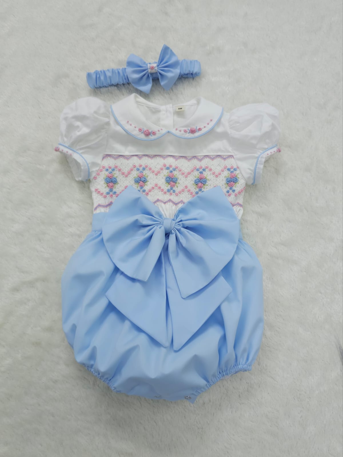 Baby blue pastel romper