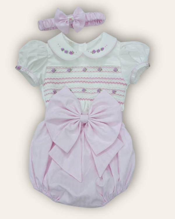 Soft Pink Smocked Romper