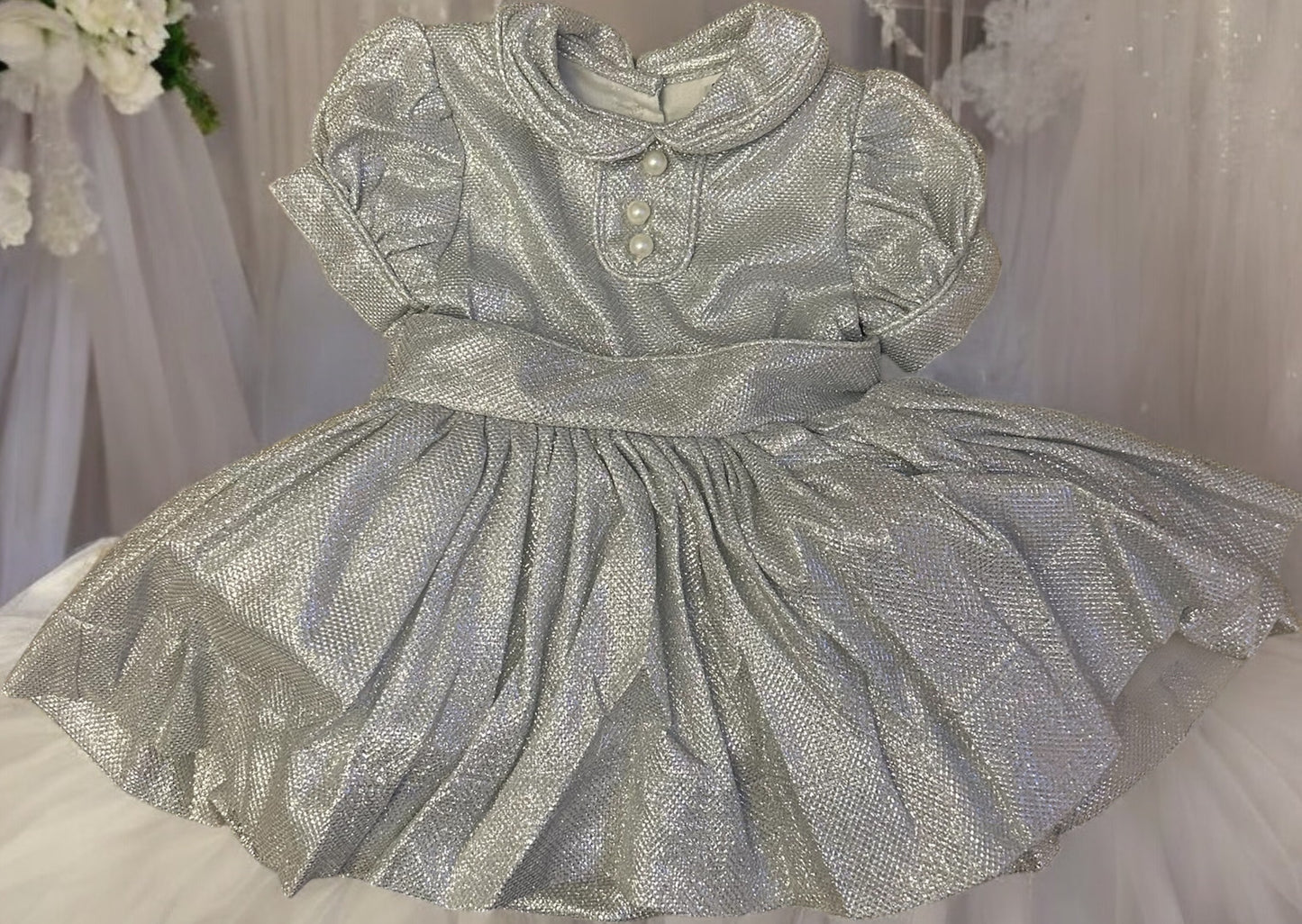 Silver glitter classic dress