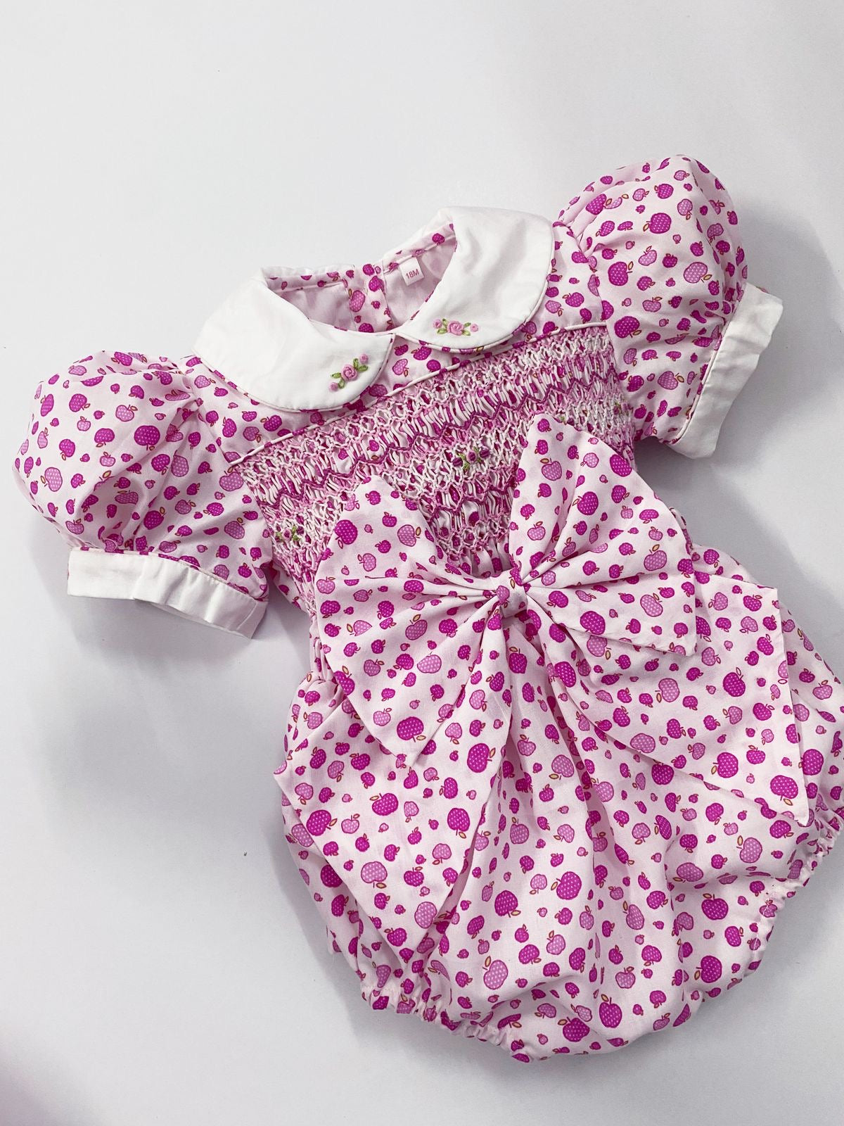 Luxe apple print romper