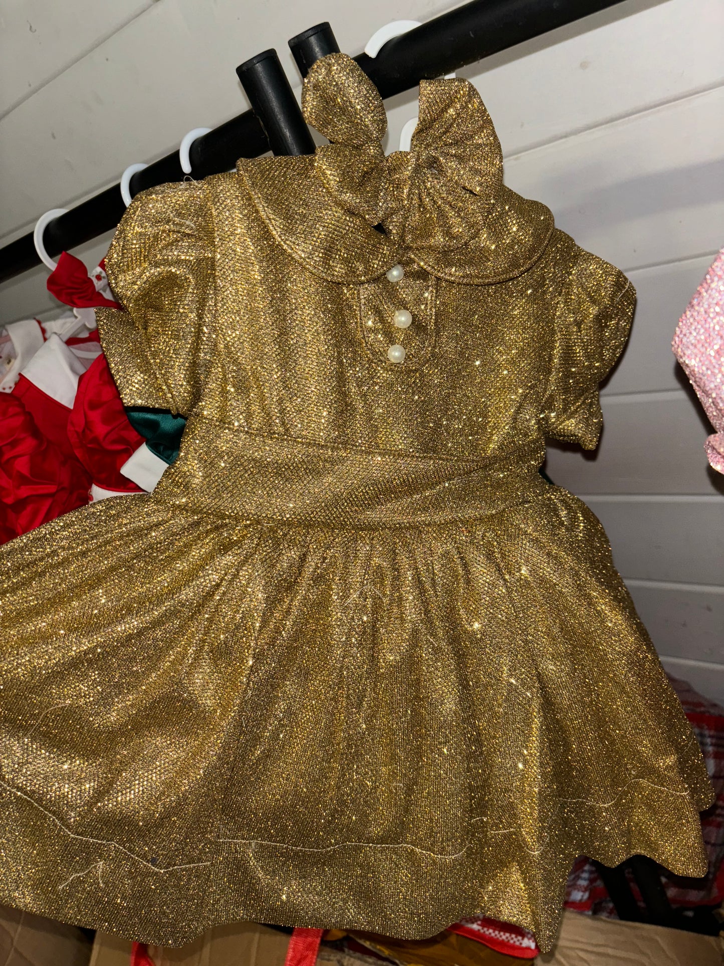 Gold glitter classic dress