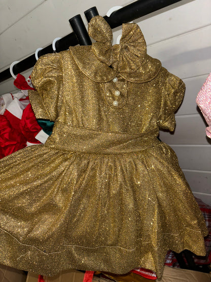 Gold glitter classic dress