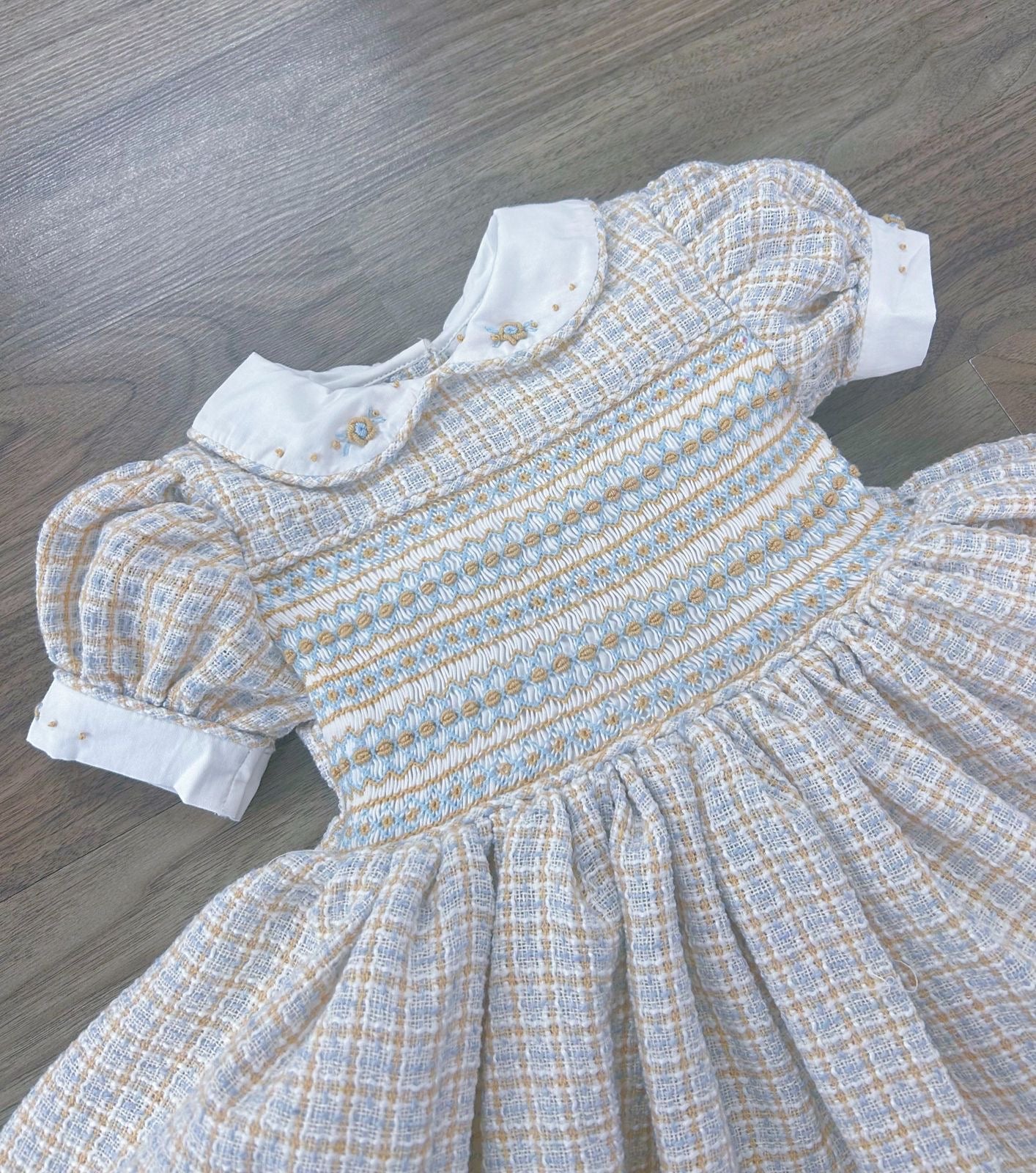Tweed smocked dress ( matching boys suit available )