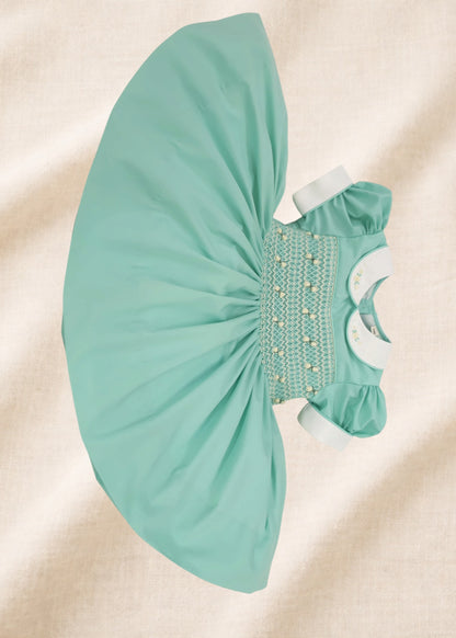 Duck Egg Aqua hand smocked dress ( got matching boys suit available )