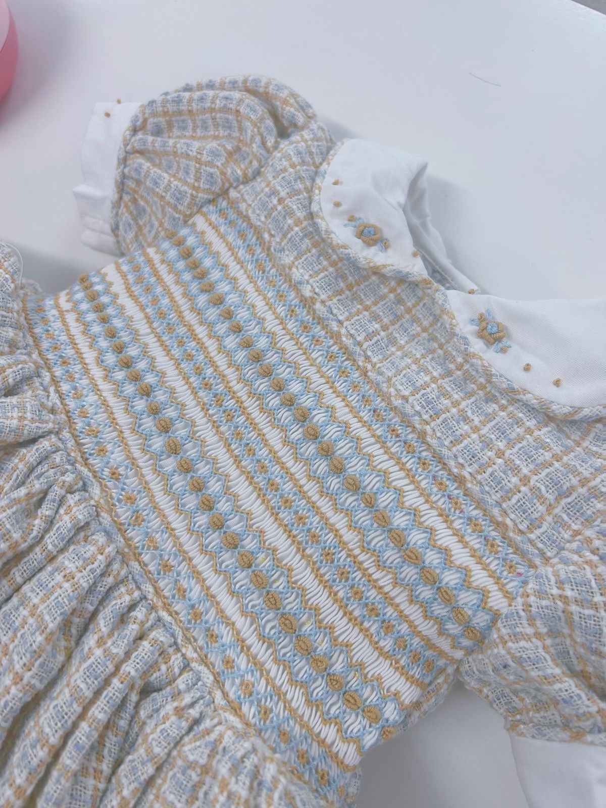 Tweed smocked dress ( matching boys suit available )