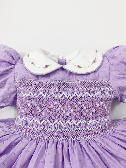 Luxe lilac smocked dress ( got matching romper for sale as well )