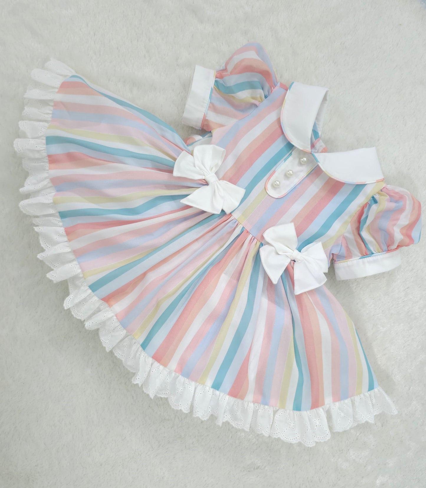 Pastel Stripe Bow Dress