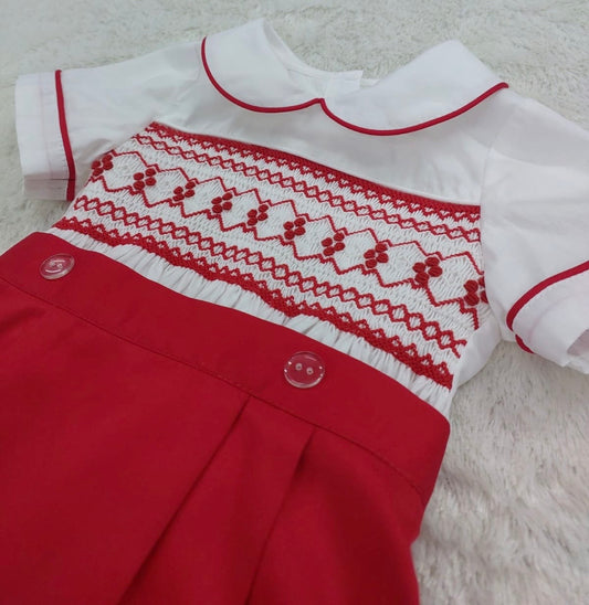 Boys red romper