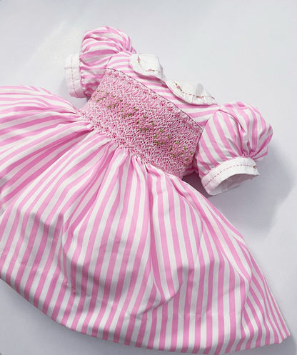 Pink luxe stripe smocked dress ( matching romper available )