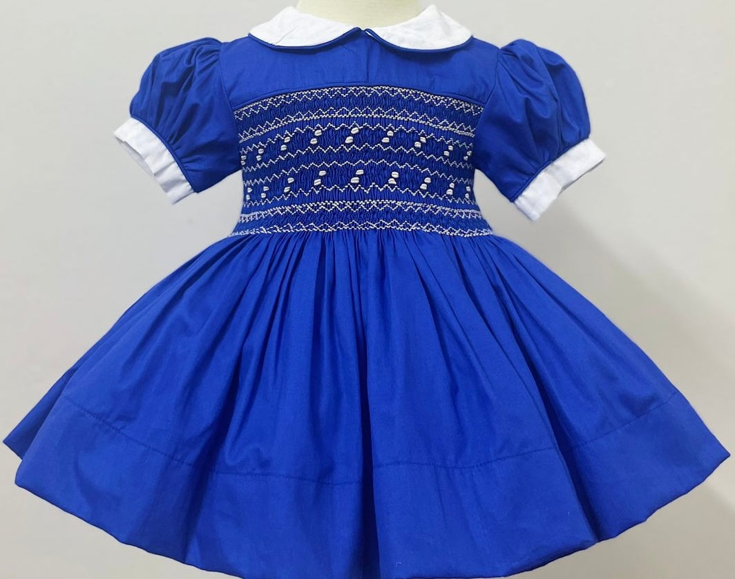 Royal blue smocked back and front SMALL FITTING SIZE UP