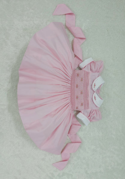 Pink smocked back and front