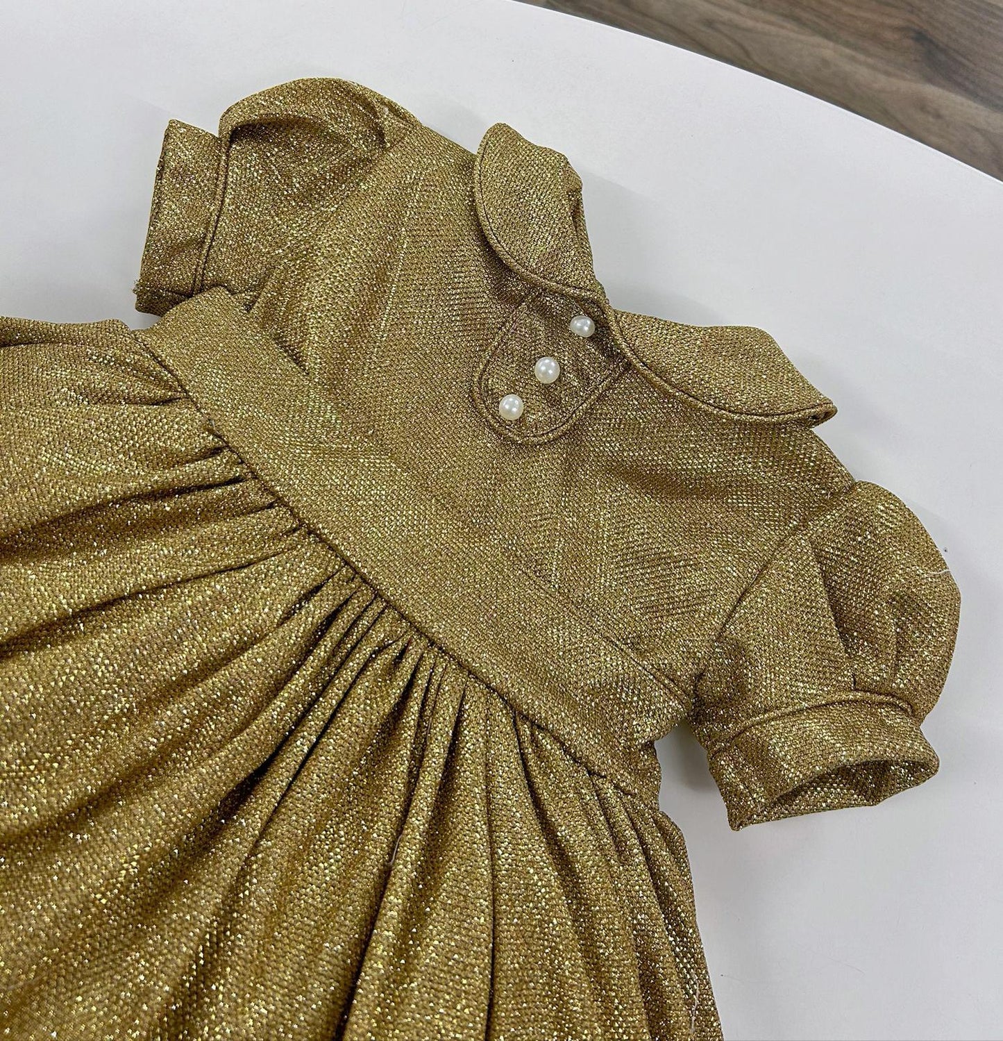 Gold glitter classic dress