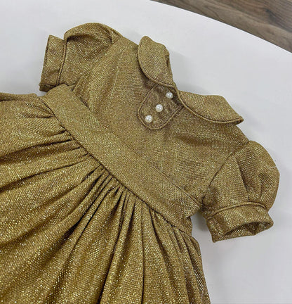 Gold glitter classic dress