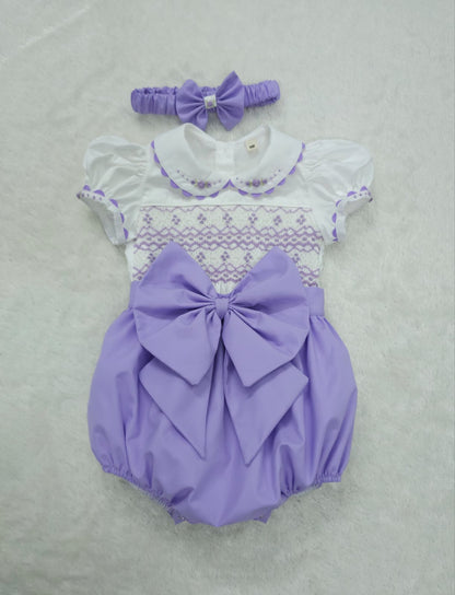 Lilac smocked romper