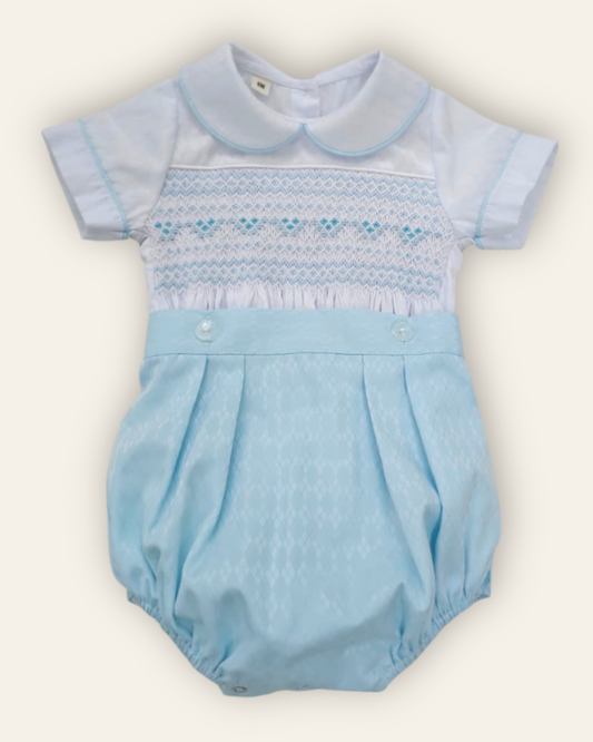 Baby Blue Smocked Boys Suit